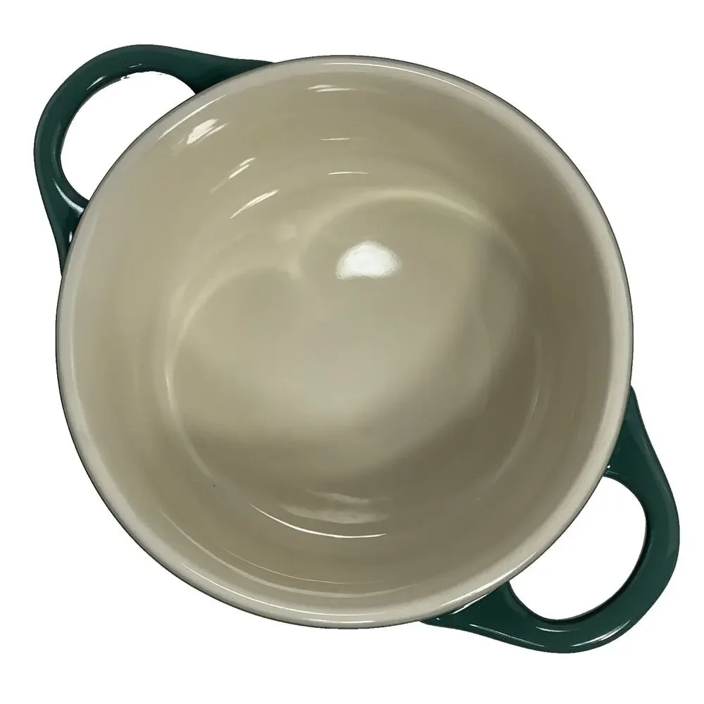 Le Creuset Stoneware Mini Cocotte with Gold Star Knob 24oz Artichaut Tree NIB